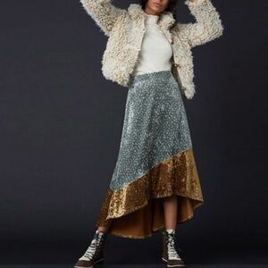 Anthropology ‘Porridge’ Two Tone Asymmetrical Skirt.